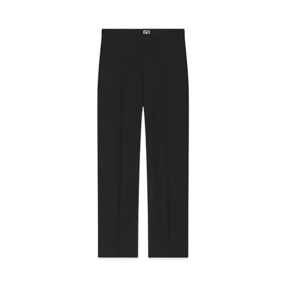 GIVENCHY Slim Fit Tailored Pants In Wool With 2G Clip "Black"