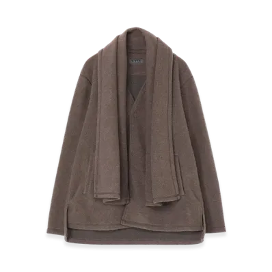 S'YTE Pe/W Sliver Jersey Stole V-Neck Cardigan "Gray"