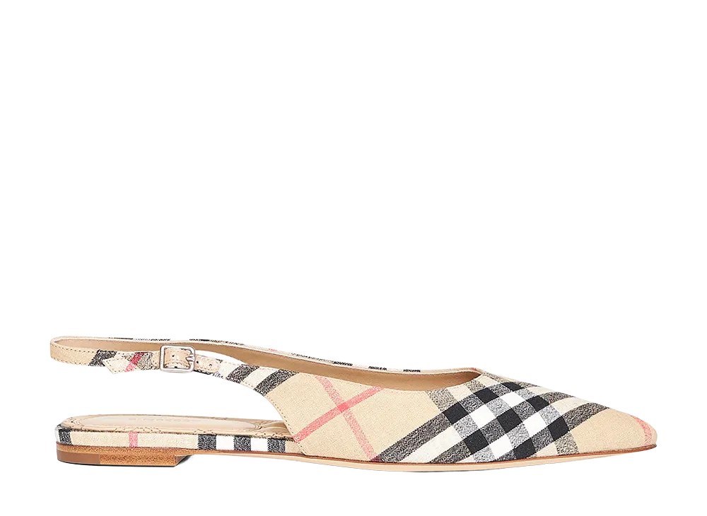 Burberry Women's Embroidered Fabric Ballerinas "Checked"