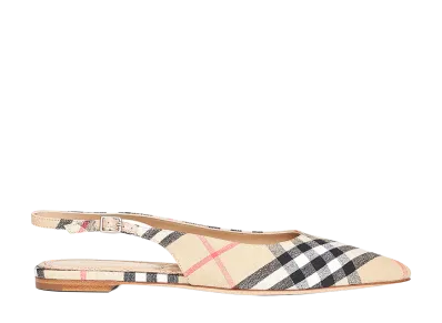 Burberry Women's Embroidered Fabric Ballerinas "Checked"