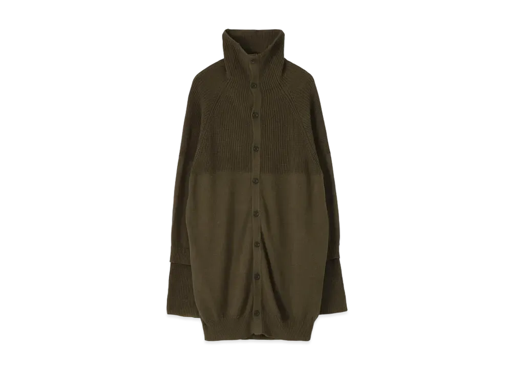 Yohji Yamamoto Y's COTTON KNIT DOUBLE SLEEVE CARDIGAN "Khaki"