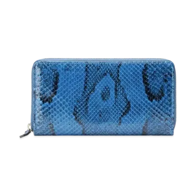 GUCCI Python Zip Around Wallet "Dark Blue"