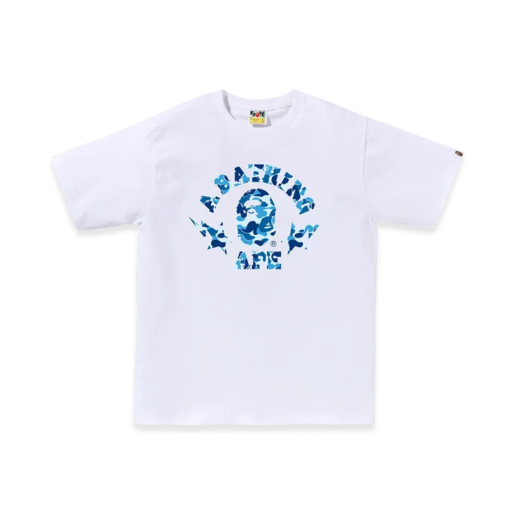 A BATHING APE Abc Camo Sta College Tee "White/Blue"