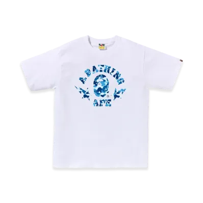 A BATHING APE Abc Camo Sta College Tee "White/Blue"