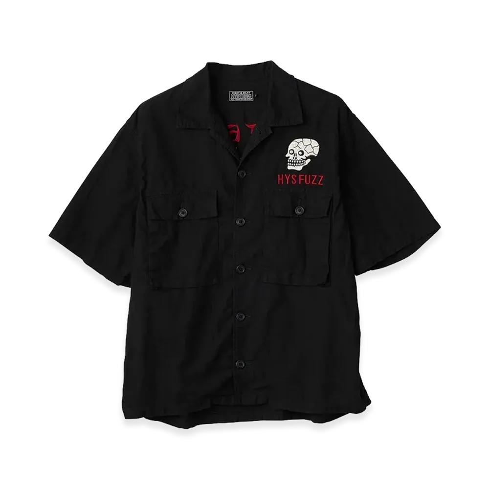 HYSTERIC GLAMOUR Snake&Skull Embroidery Utility Shirt "Black"