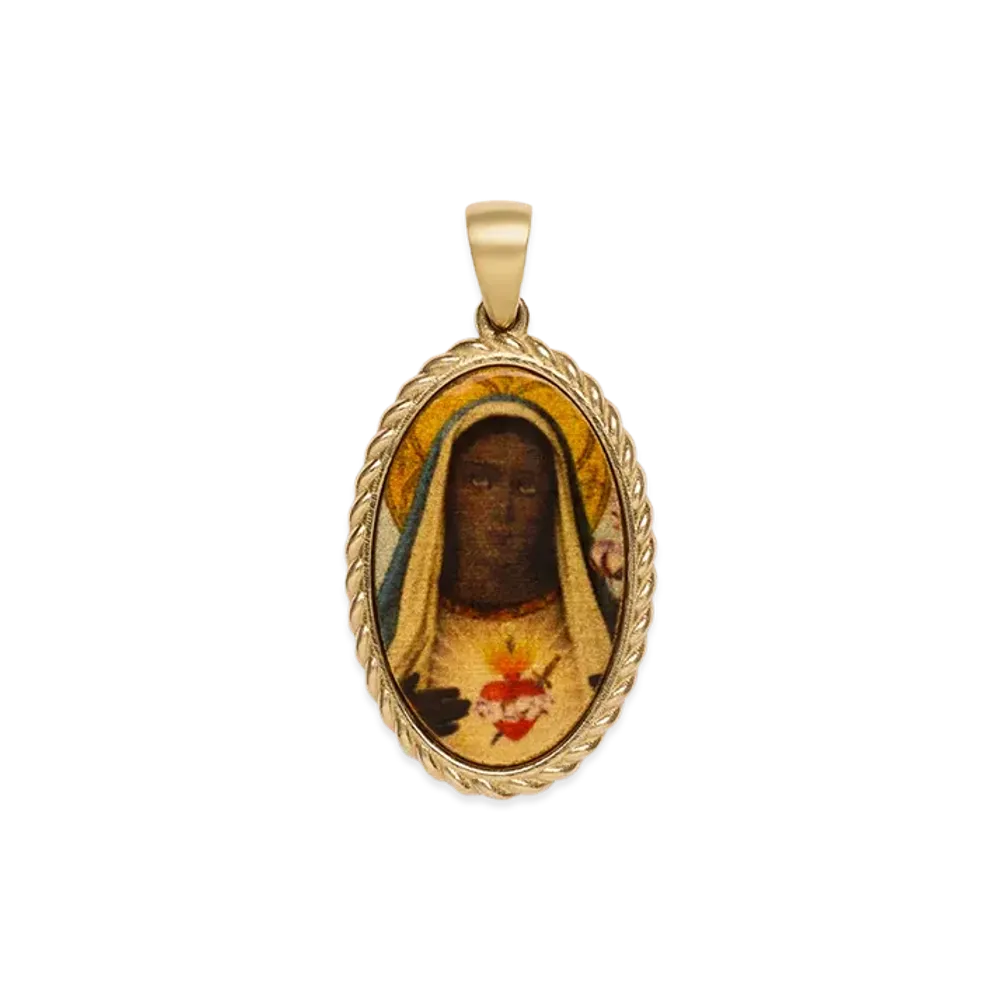 DENIM TEARS Black Mary Pendant "Multi"