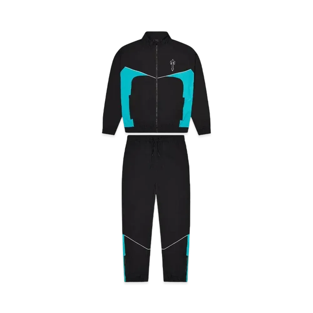 TRAPSTAR Irongate Shell Tracksuit "Black/Teal"