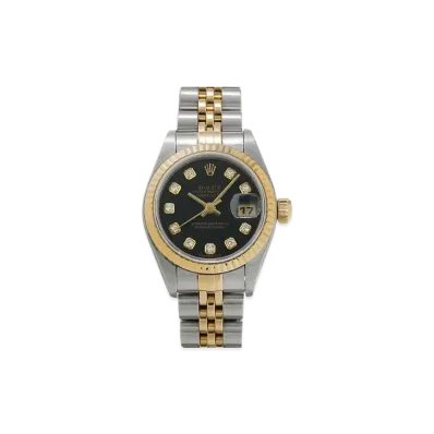 ROLEX Lady-Datejust 10P Diamonds "Black/Stainless Steel/Yellow Gold"