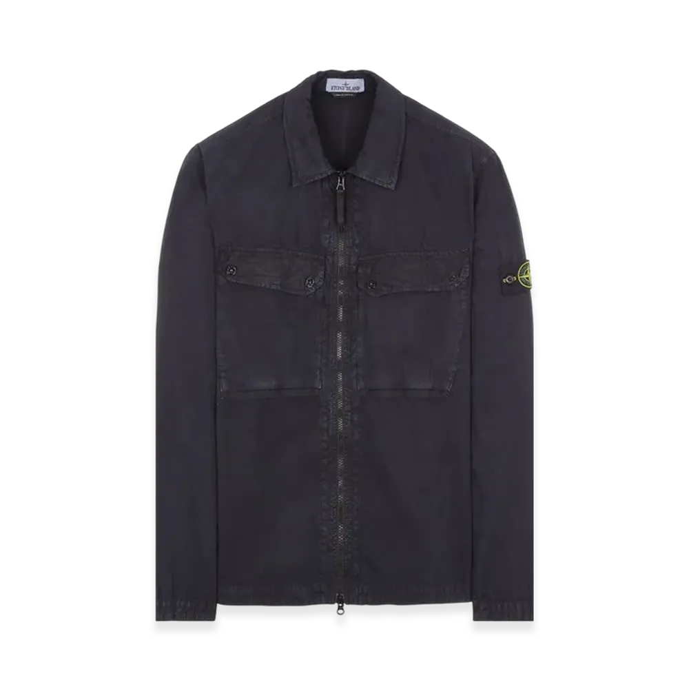 Stone Island 102WN Brushed Organic Cotton Overshirt - 23FW "Navy Blue"