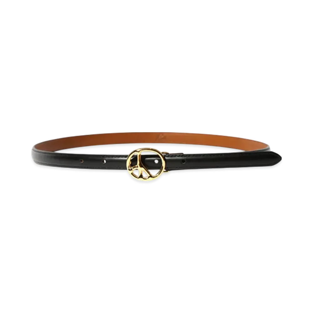 NEEDLES Peace Buckle Narrow Belt "Black"
