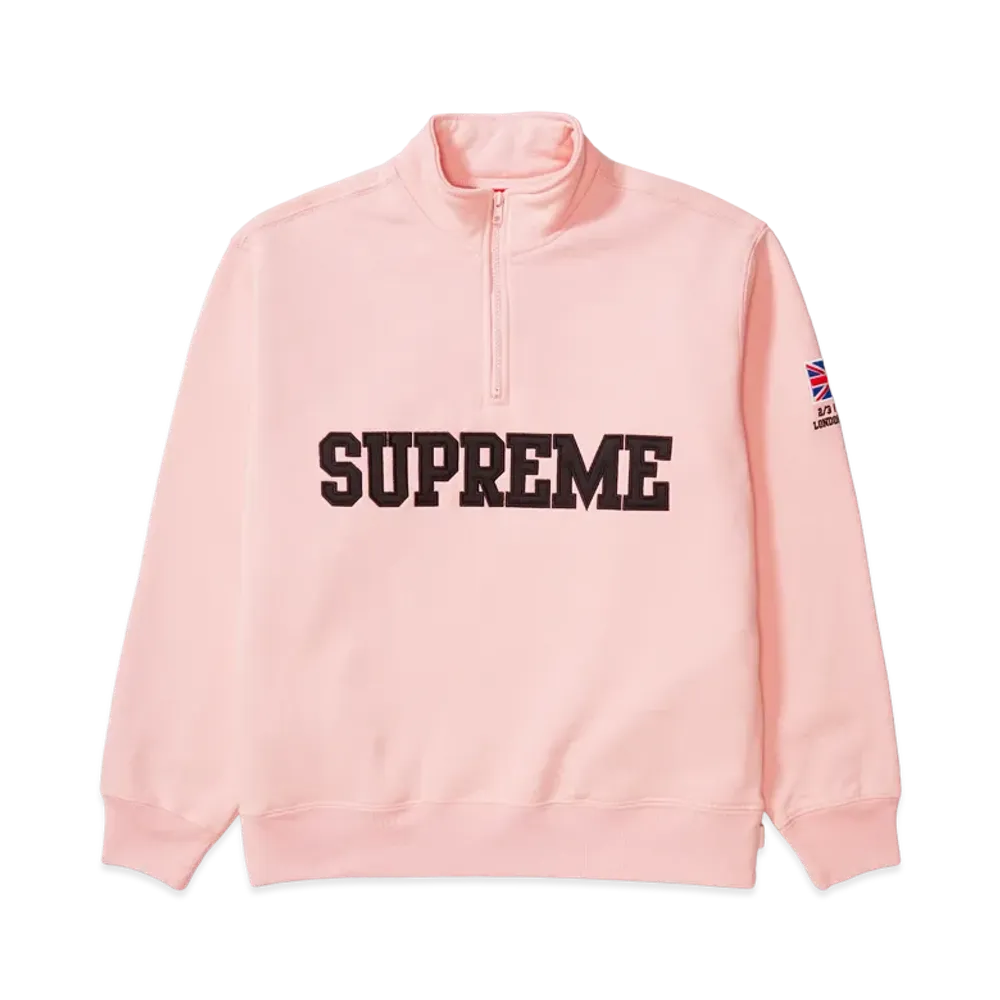 Supreme Shop Flag Half Zip Pullover (London) "Light Pink"
