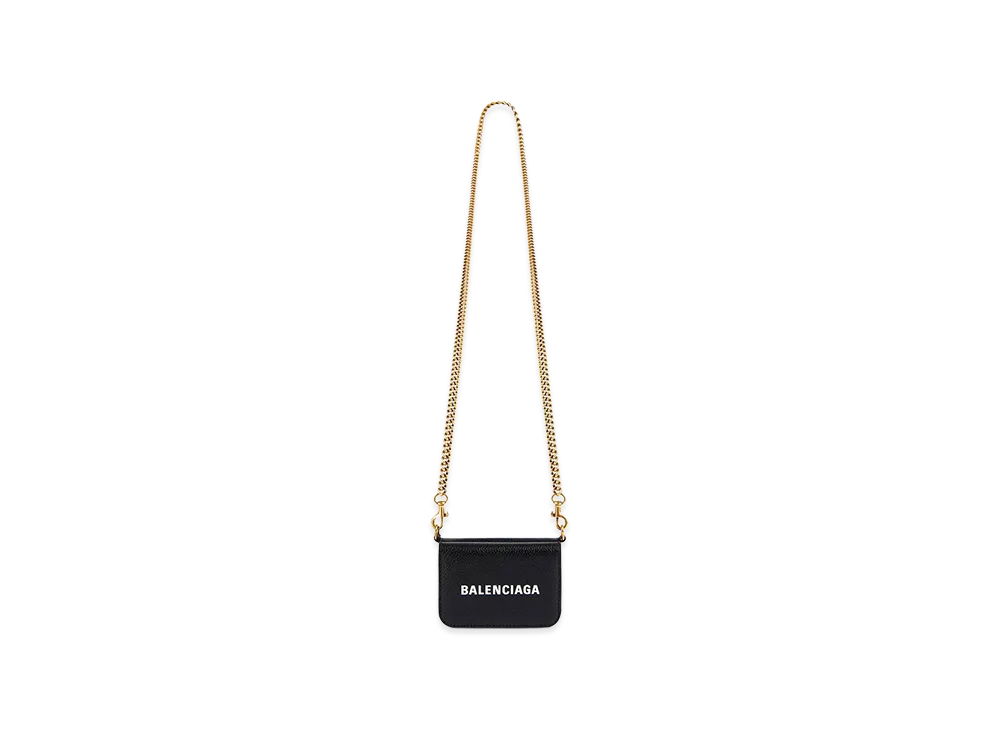 BALENCIAGA Women's Cash Chain Mini Wallet "Black"