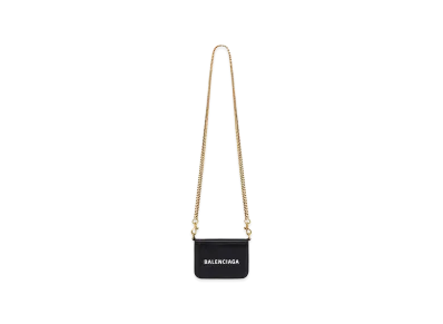BALENCIAGA Women's Cash Chain Mini Wallet "Black"