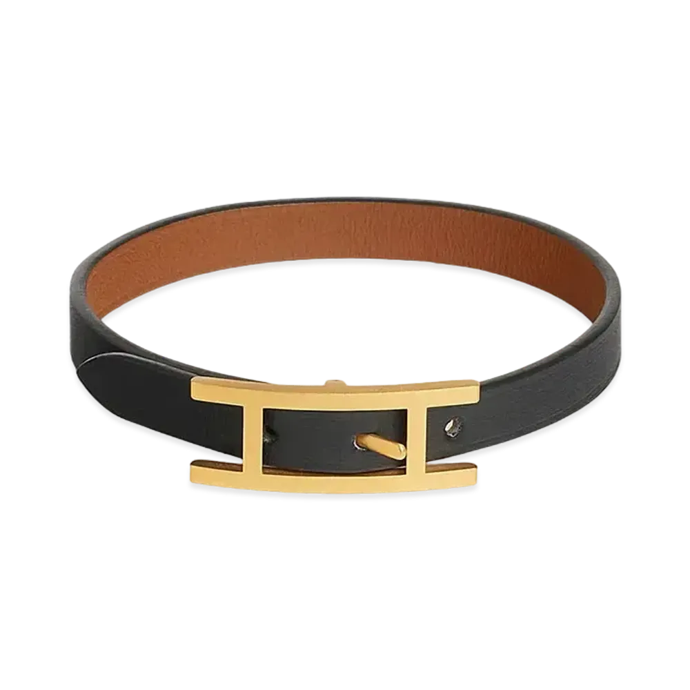 Hermes Behapi Bracelet "Noir/Forve/Gold"