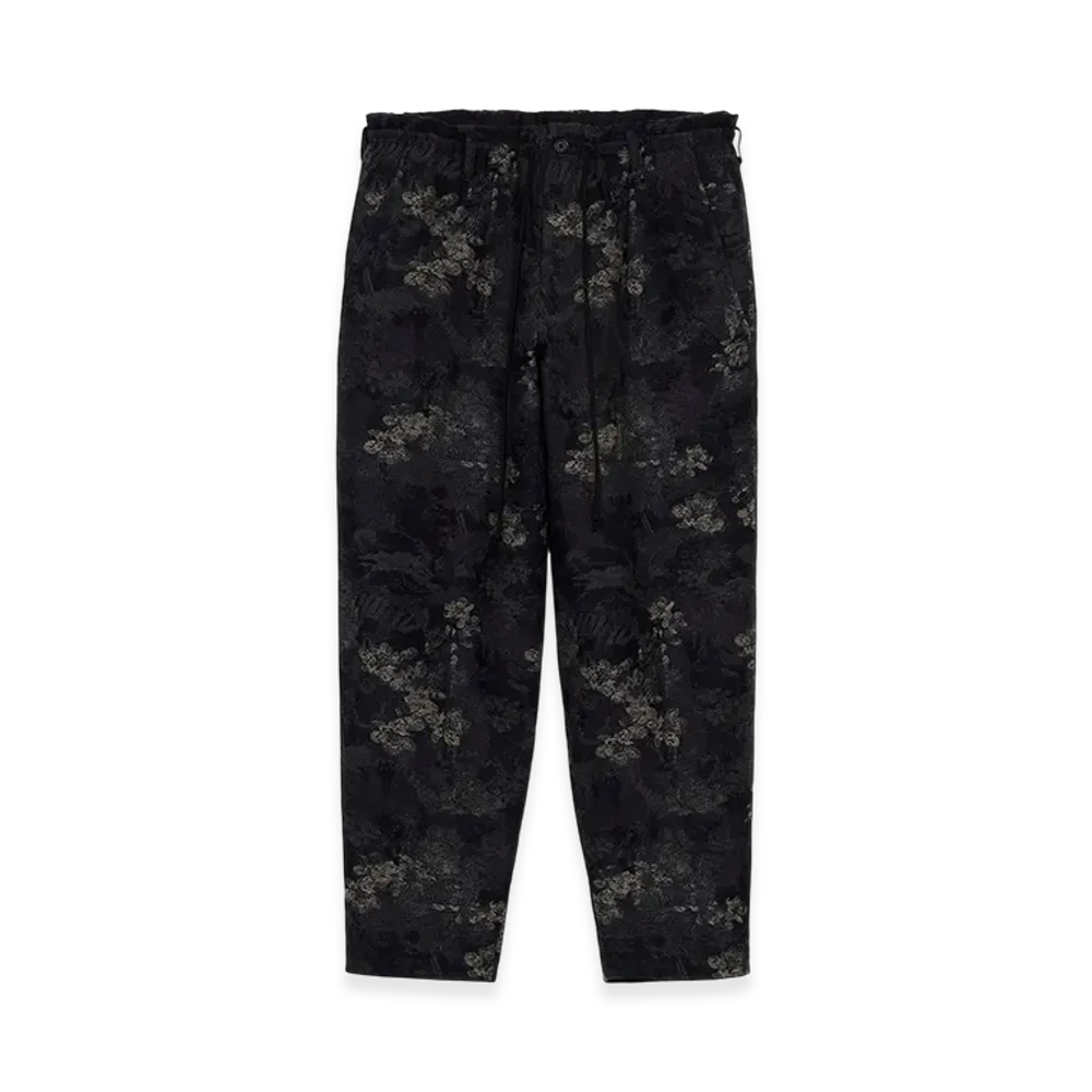 S'YTE x GDC Faded Floral Jacquard Octagon Star Embroidery Waist-String Pants "Black"