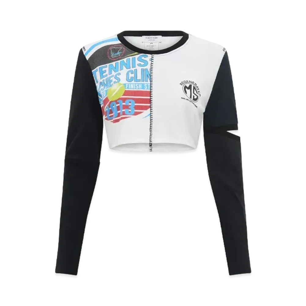 Marine Serre Regenerated Graphic T-Shirts Cropped T-Shirts "White #6"