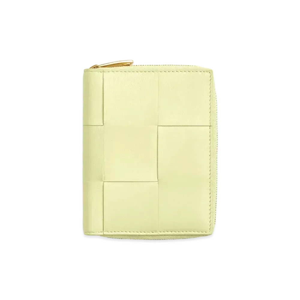 Bottega Veneta Zip Around Wallet "Lemon Washed"