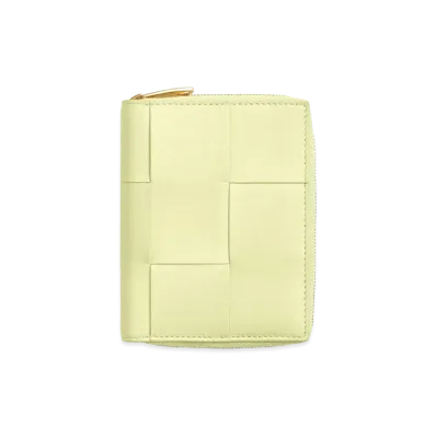 Bottega Veneta Zip Around Wallet "Lemon Washed"