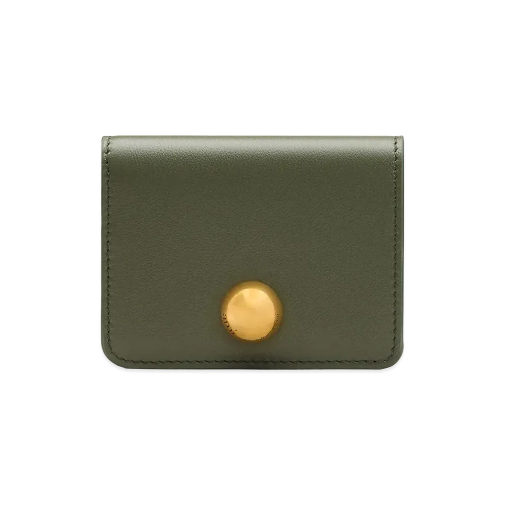 AMI PARIS Cow Leather Carrousel Folded Wallet "Green"