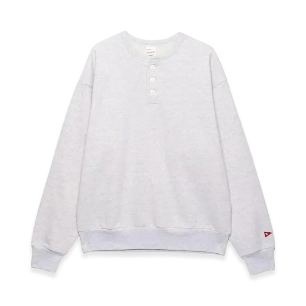 Healthknit Classic Sweat Henley Neck Long Sleeve "Ash Gray"