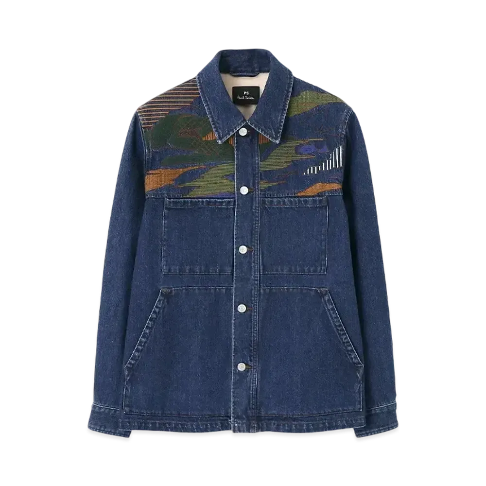 Paul Smith Landscape Embroidered Coverall Blouson "Navy"