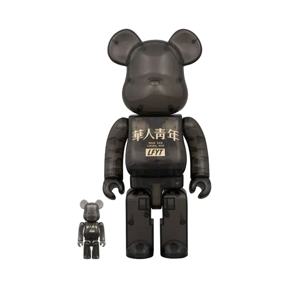 Bearbrick LFYT x Wah Yan Ching Nin 100% & 400% Black Clear