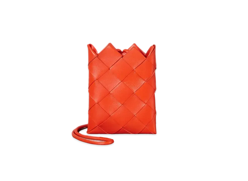Bottega Veneta Intrecciato Mini Pouch Shoulder Bag "Orange"
