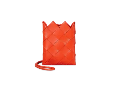 Bottega Veneta Intrecciato Mini Pouch Shoulder Bag "Orange"