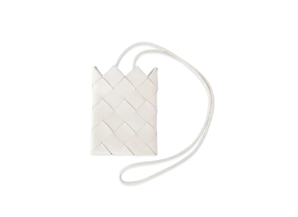Bottega Veneta Intrecciato Mini Pouch Shoulder Bag "White"