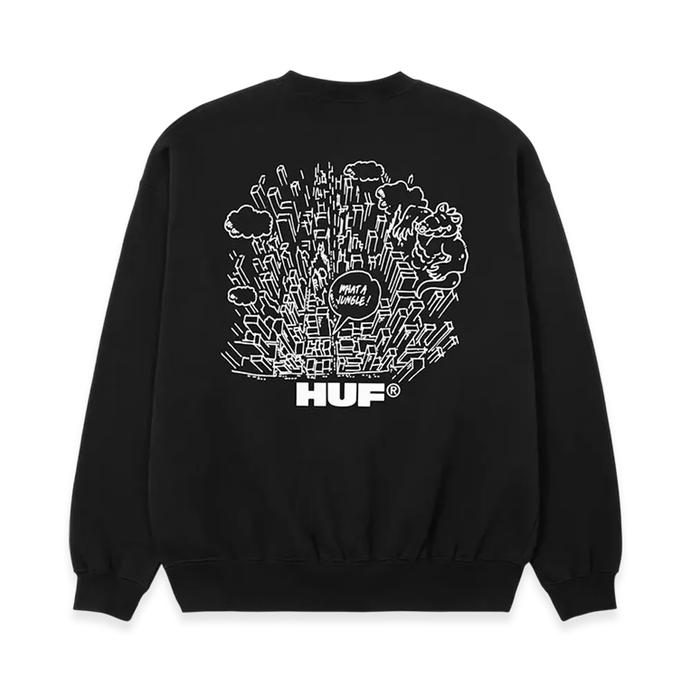 HUF What A Jungle Crew "Black"