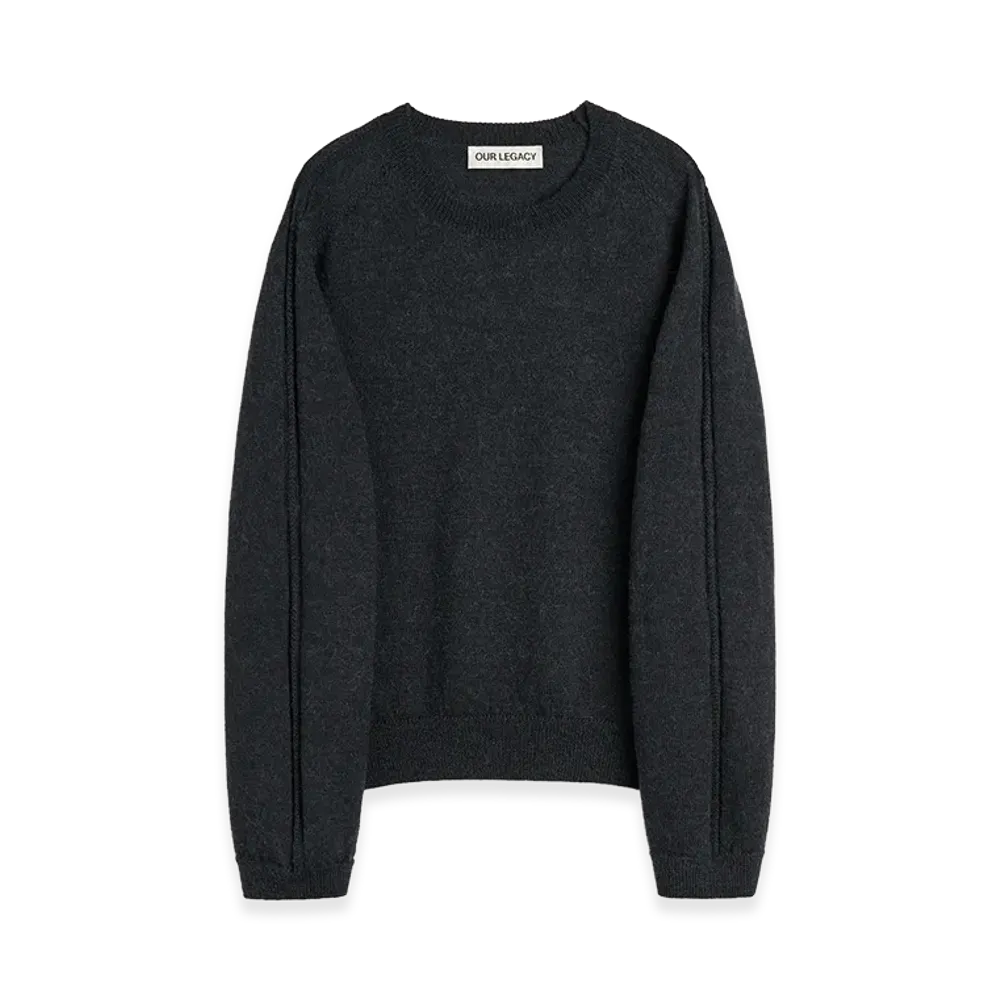 OUR LEGACY True Roundneck "Charcoal Snug Alpaca Wool"