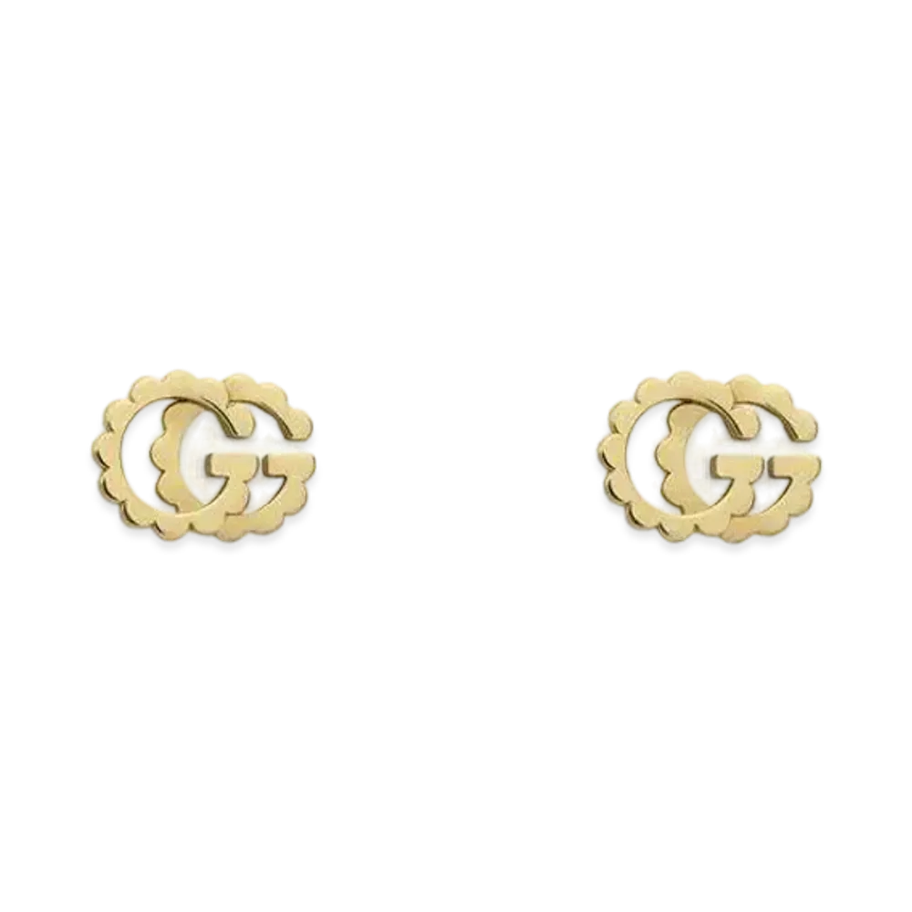GUCCI Double G Yellow Gold Studs Earrings