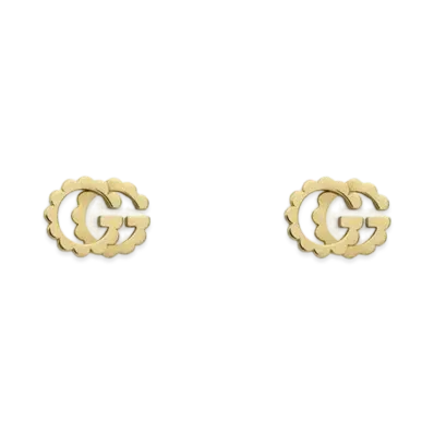 GUCCI Double G Yellow Gold Studs Earrings