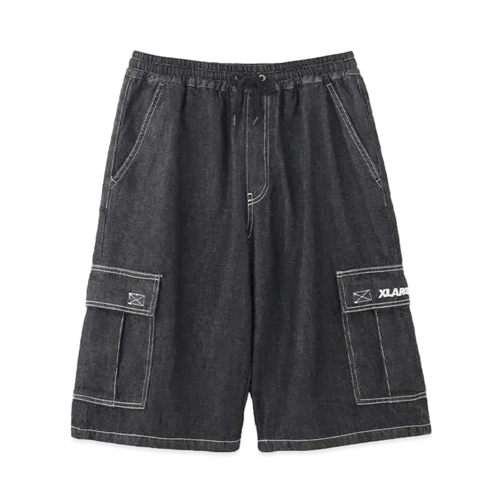 XLARGE EASY DENIM CARGO SHORTS "BLACK"