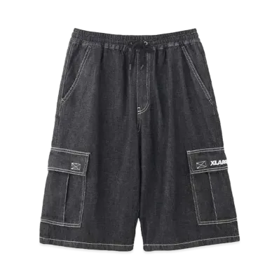 XLARGE EASY DENIM CARGO SHORTS "BLACK"