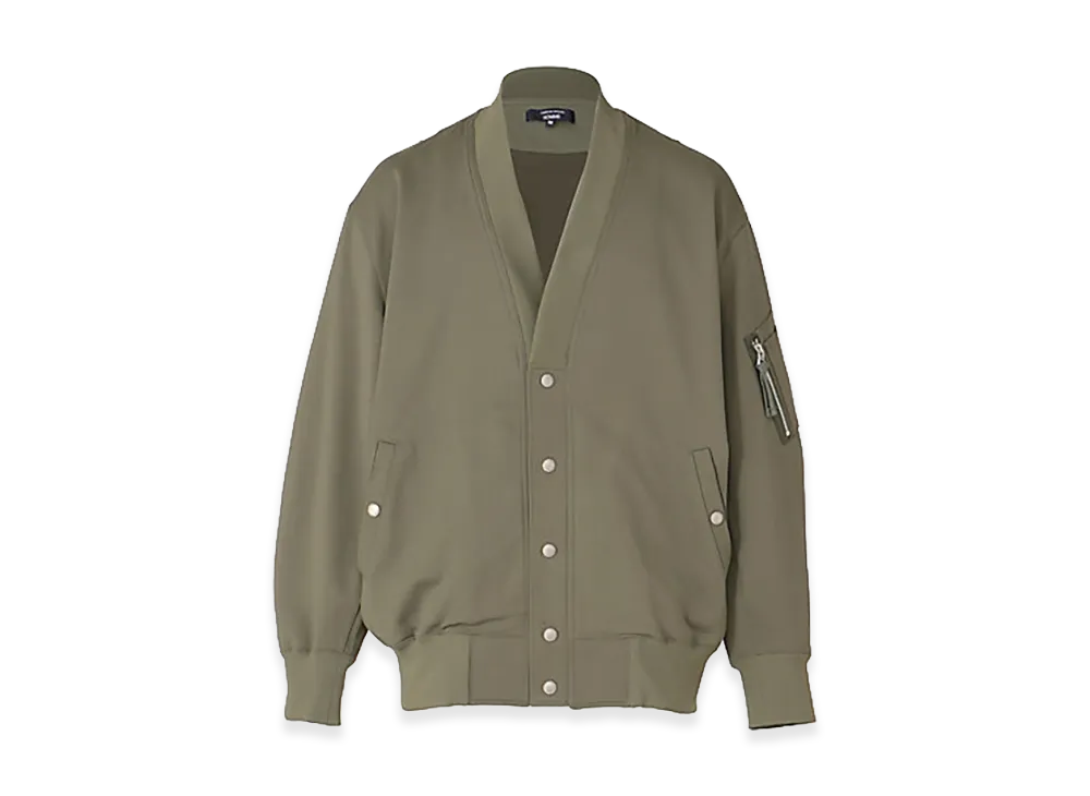 COMME des GARCONS HOMME Cotton Nylon French Terry Cardigan "Khaki"