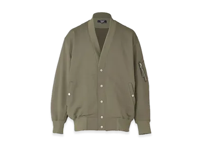 COMME des GARCONS HOMME Cotton Nylon French Terry Cardigan "Khaki"