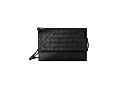 Bottega Veneta Intrecciato Shoulder Double Pouch "Black"