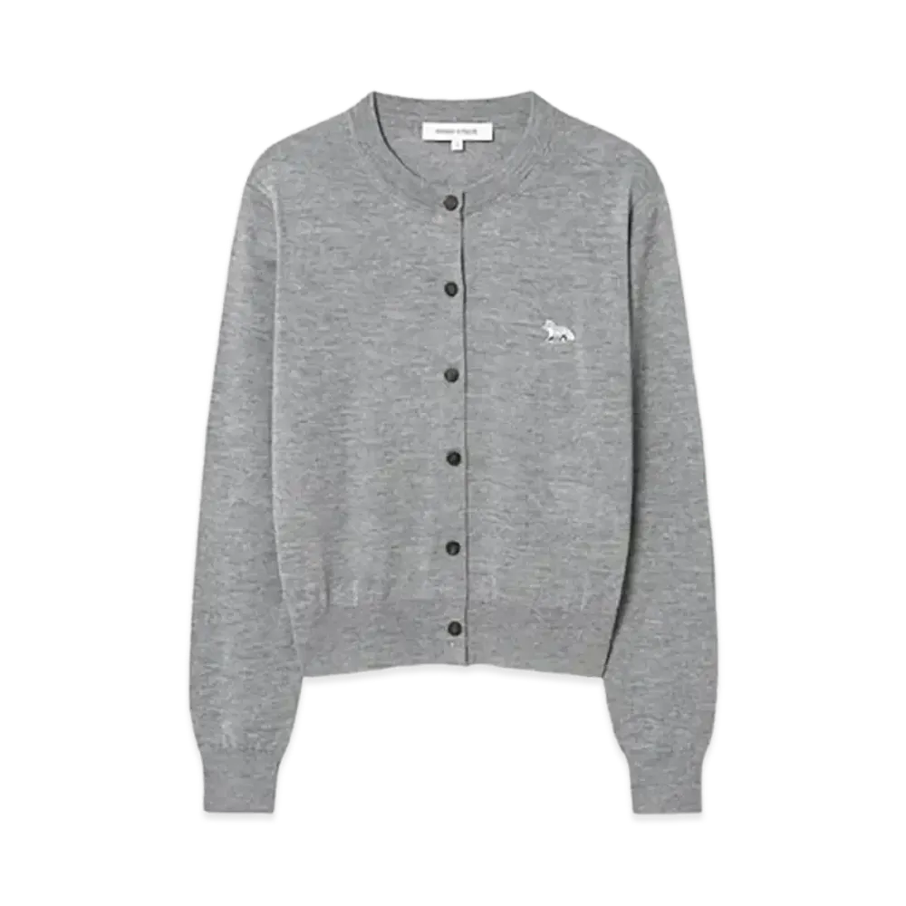 Maison Kitsune Baby Fox Patch Regular Cardigan "Medium Grey Melange"