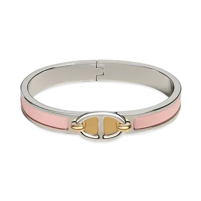 Hermes Mini Clic Chaine D'ancre Bracelet "Rose Candeur/Palladium"