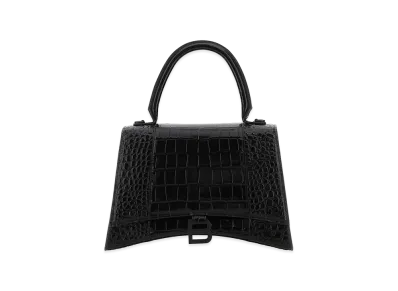 BALENCIAGA Women's Leather Hourglass Handbag "Black"