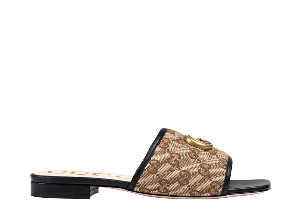 GUCCI Women's GG Matelasse Canvas Slide Sandal "Beige/Ebony"