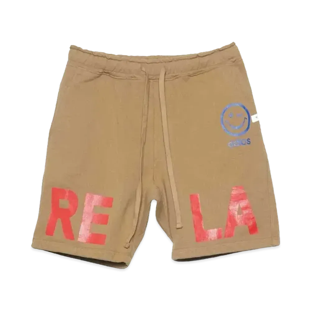 Perfect ribs (adios & RELAX -large-) Basic Sweat Short Pants "Light Brown"