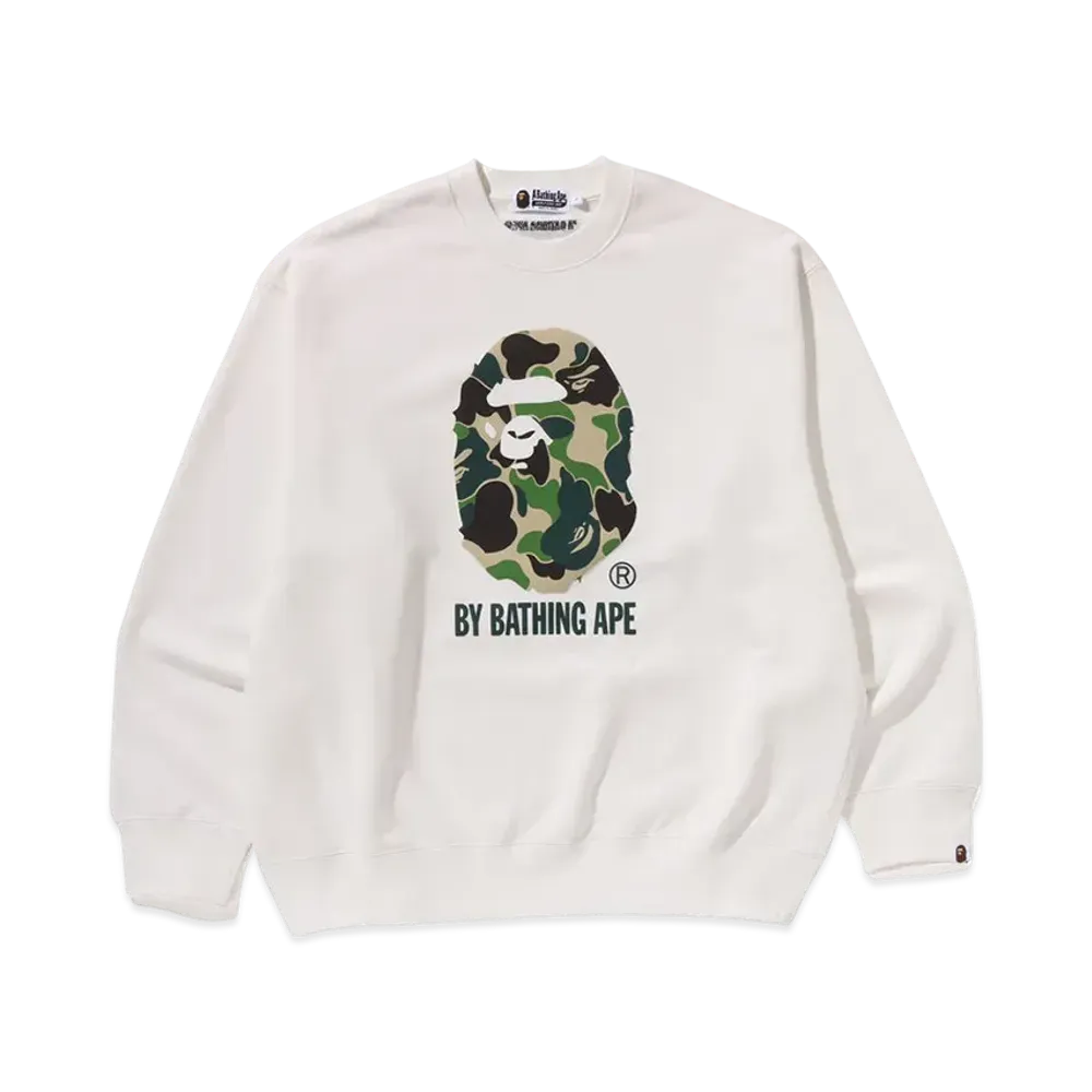 A BATHING APE ABC Camo Ape Head Relax Fit Crewneck Sweatshirt "Ivory"
