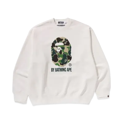 A BATHING APE ABC Camo Ape Head Relax Fit Crewneck Sweatshirt "Ivory"
