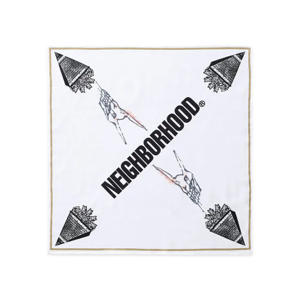 NEIGHBORHOOD x Fucking Awesome Bandana "White"