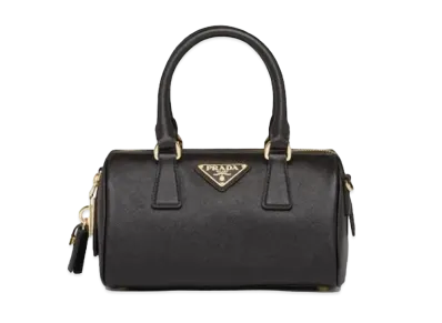PRADA Saffiano Leather Top Handle Bag "Black"