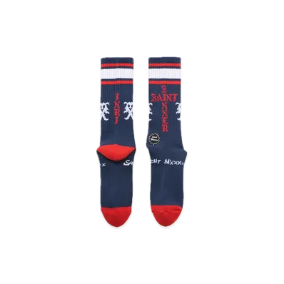 SAINT Mxxxxxx Socks Sinner "Blue/Red"