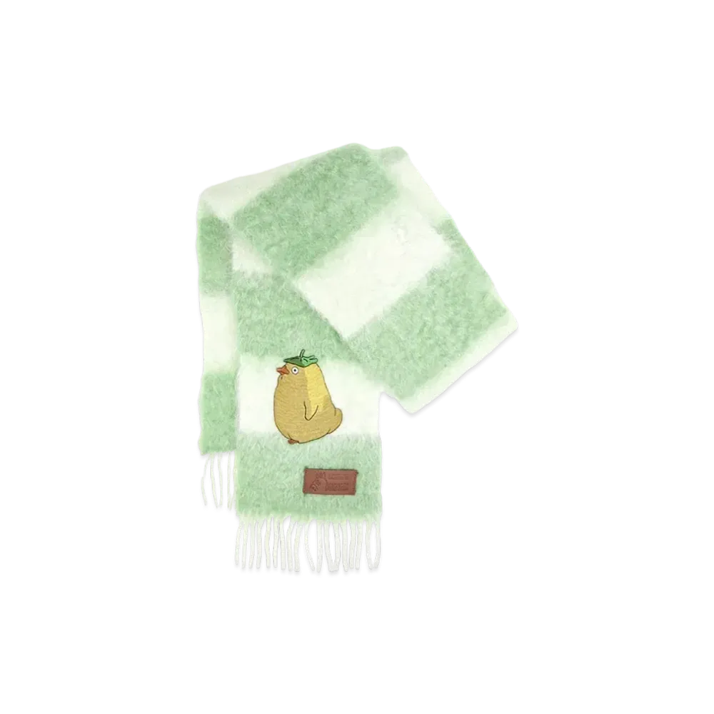 LOEWE x Spirited Away Otori-sama Scarf In Mohair and Wool "Ecru/Green"