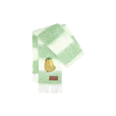 LOEWE x Spirited Away Otori-sama Scarf In Mohair and Wool "Ecru/Green"